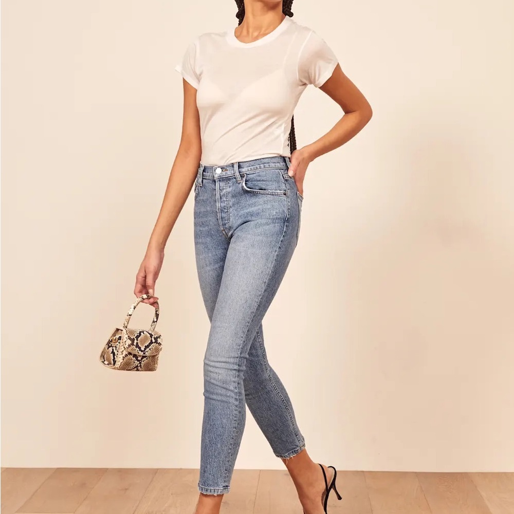 Reformation Serena High Skinny Crop Jeans Augusta Wash